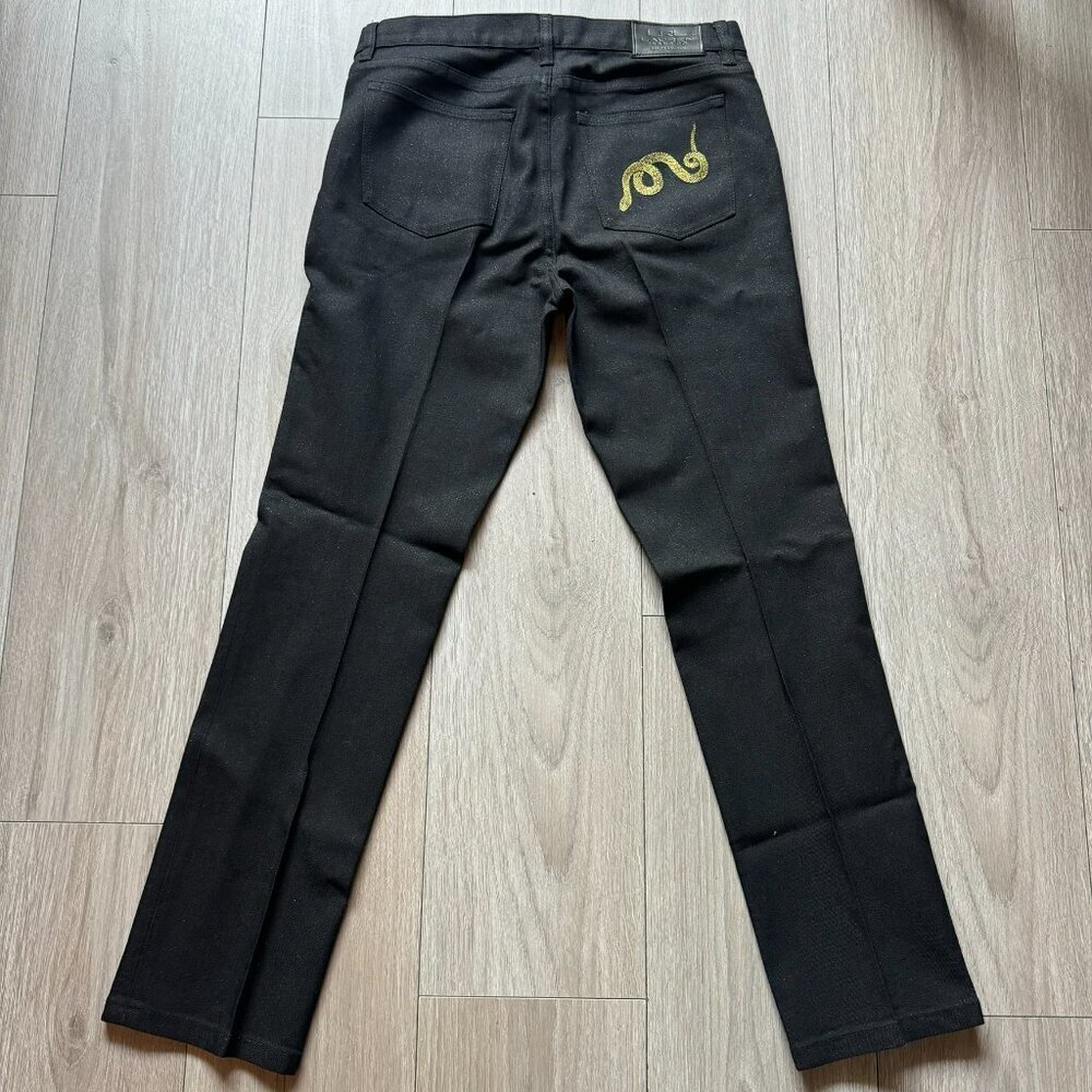 Lauren‎ Ralph Lauren Jeans LRL Womens Snake Serpent On Back Pocket Black Size 8P